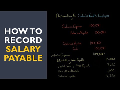 How to Record Salary Payable [Video]