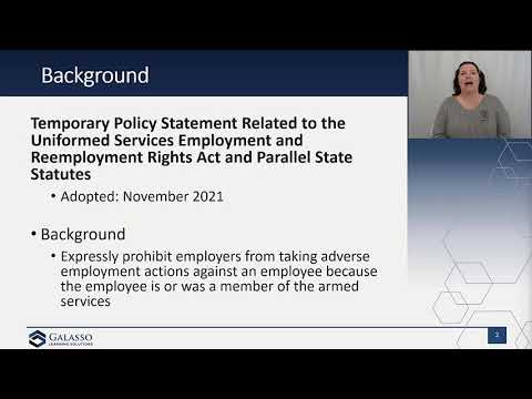 Genuine Learning Blog: Temporary Policy Statement Related to the USERRA [Video]