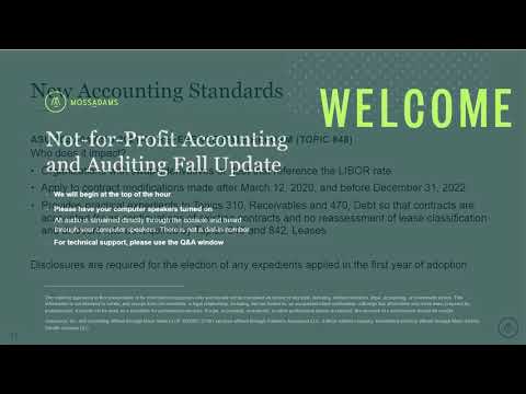 Not-for-Profit Accounting and Auditing Fall Update [Video]